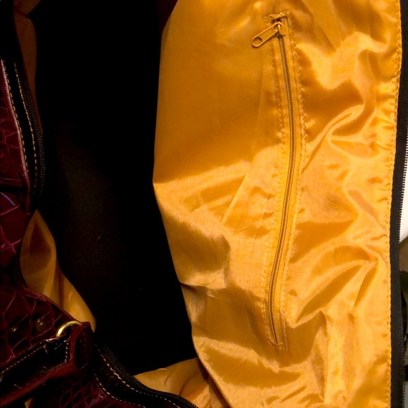 Maroon Faux Leather Duffle Overnight Bag - Picture 7 of 7